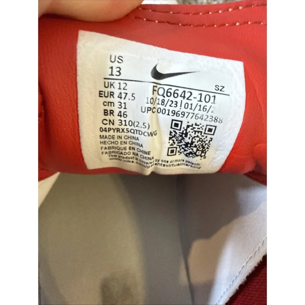 Nike Jordan ADG 5 Spikeless Golf Shoes White Red FQ6642-101 Size‎ 13